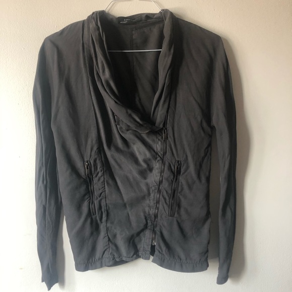 ❤️Zara Asymmetrical Lightweight Moto Jacket/ Blazer Gray Grey - Picture 1 of 4